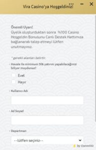 Vira Casino Canlı Destek